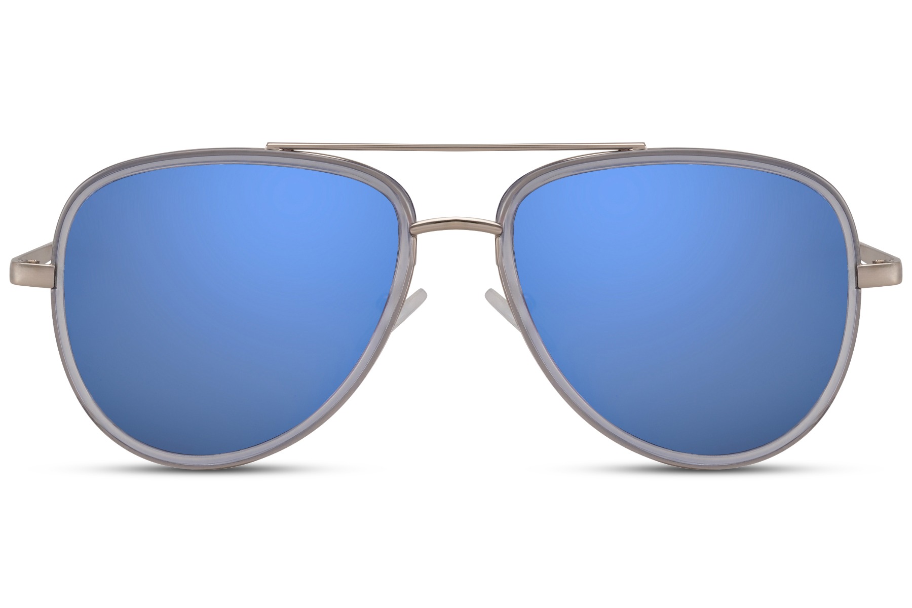 Gouden Pilotenbril Met Blauwe Spiegelglazen